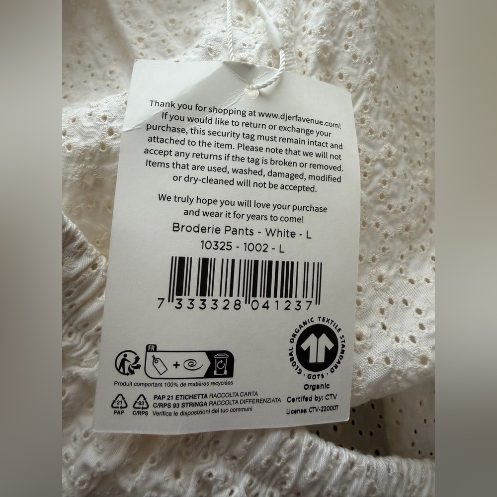Djerf Avenue Broderie Pants in White - Picture 8 of 16